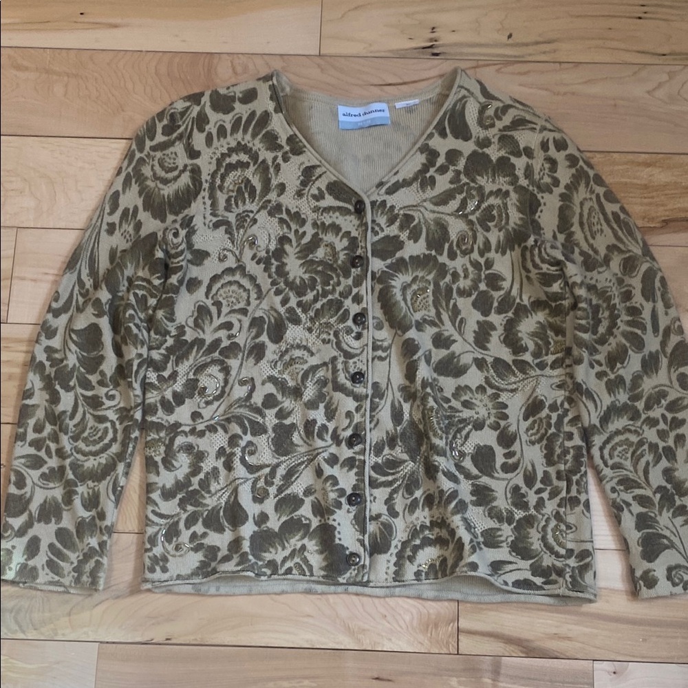 Alfred Dunner Vintage Floral Patterned Sweater